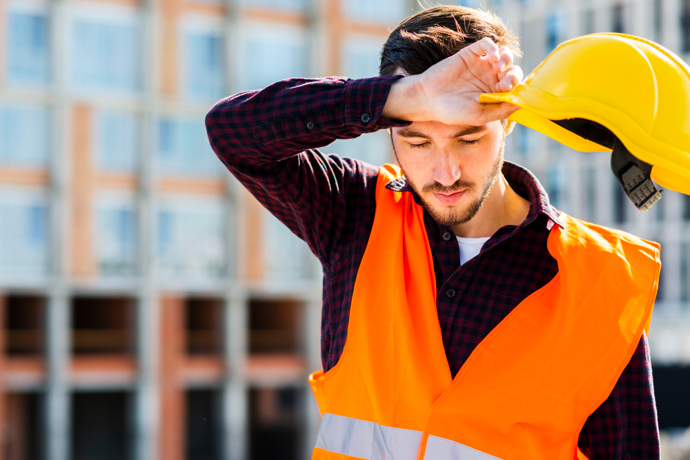 An occupational worker suffering from heat stress in Ontario Canada