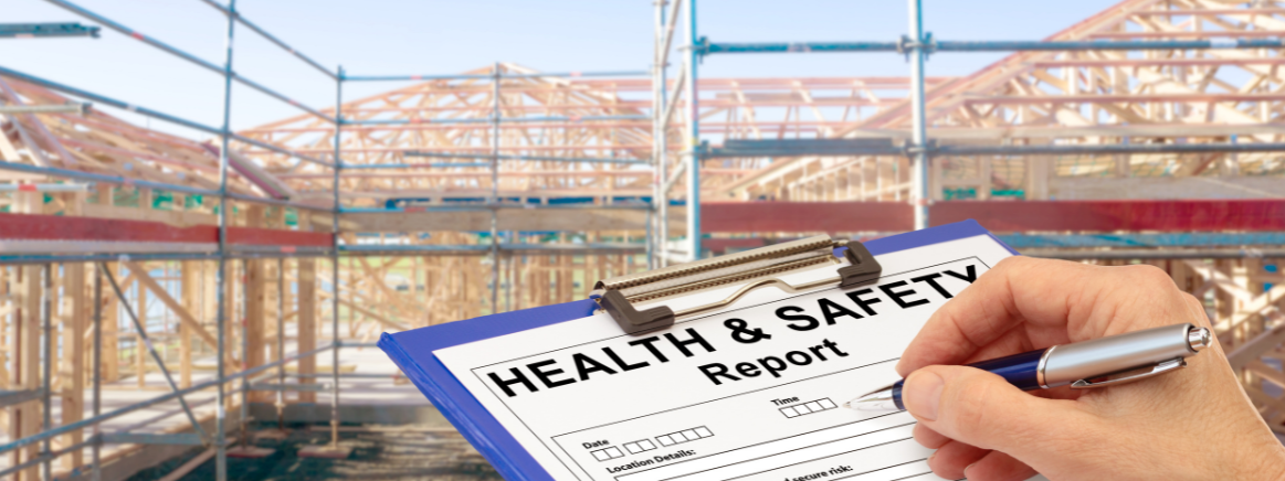 Worker preparing a health and safety report