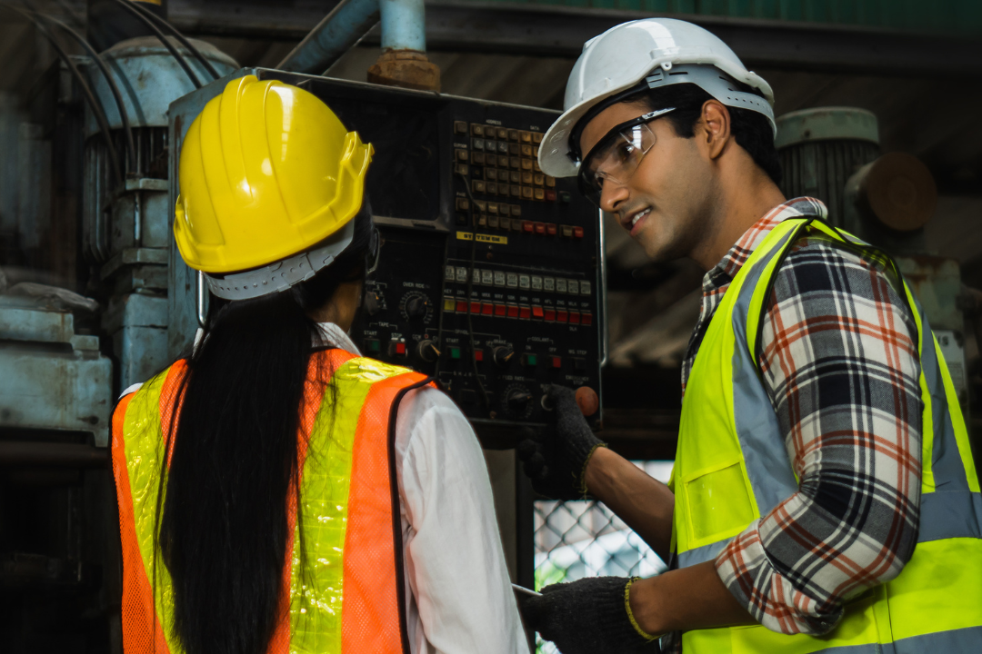 Joint Health and Safety Committee Members (JHSC members) are discussing about the workplace safety training in Ontario, Canada